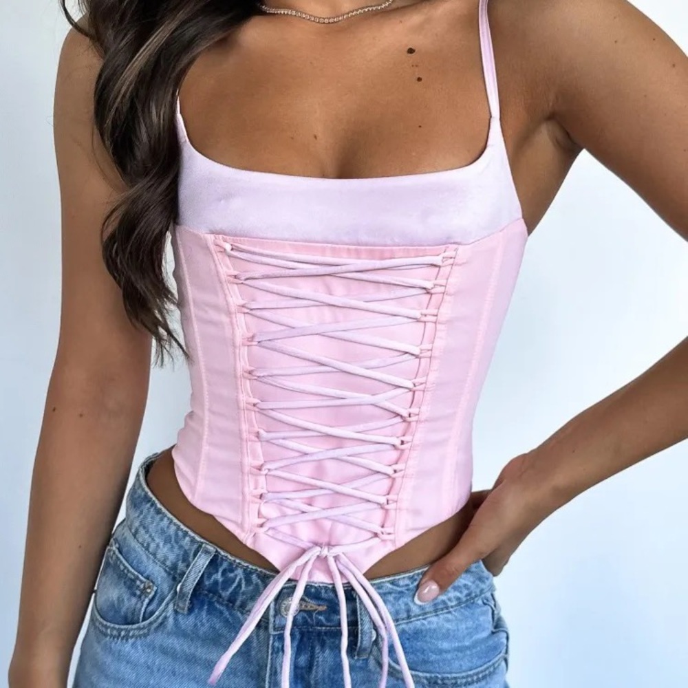 White fox bustier